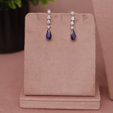 CZ Diamond Blue Sapphire Necklace