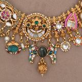 Fusion Pachi Kundan Necklace Set