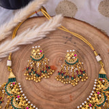 Fusion Pachi Kundan Necklace Set