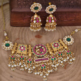 Fusion Pachi Kundan Necklace Set