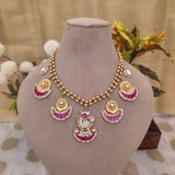 Fusion Pachi Kundan Necklace Set