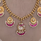 Fusion Pachi Kundan Necklace Set