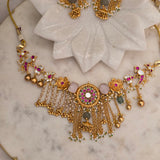 Fusion Pachi Kundan Necklace Set
