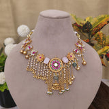 Fusion Pachi Kundan Necklace Set