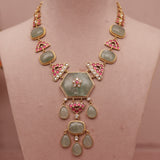 Fusion Sapphire Kundan Necklace Set