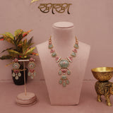 Fusion Sapphire Kundan Necklace Set