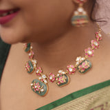 antique kundan fusion necklace set