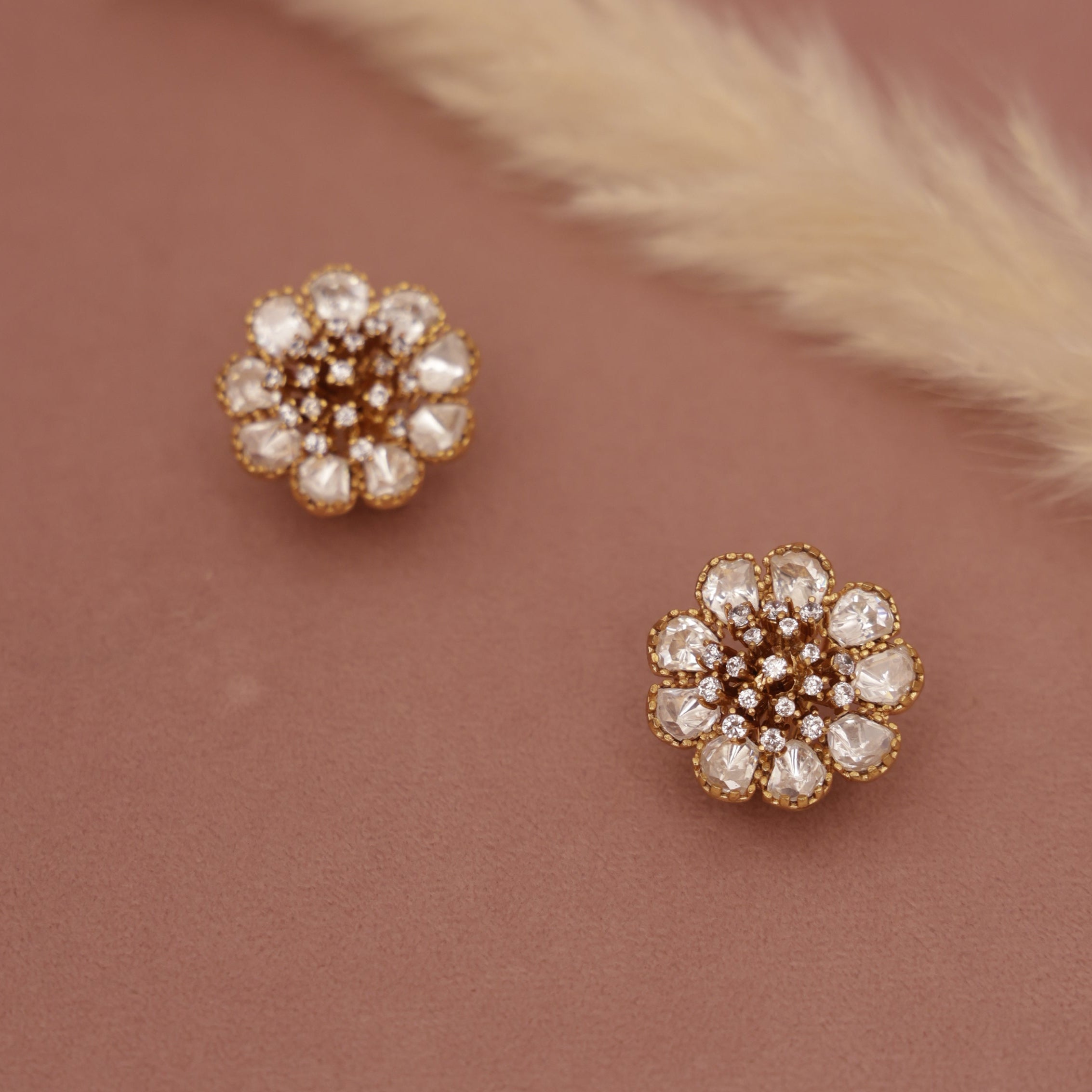 polki tops studs earring