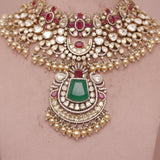 Premium Moissanite Kundan Necklace Set