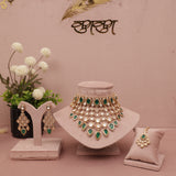 Premium Polki Kundan Bridle Necklace Set