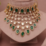 Premium Polki Kundan Bridle Necklace Set