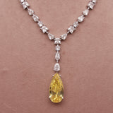 CZ Diamond Yellow Sapphire Necklace