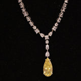 CZ Diamond Yellow Sapphire Necklace