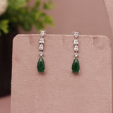 CZ Diamond Emerald Green Necklace
