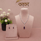 CZ Diamond Purple Necklace
