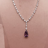 CZ Diamond Purple Necklace