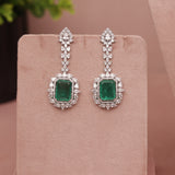 CZ Diamond Emerald Green Necklace