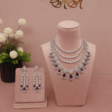 American Diamond Amethyst Purple Necklase Set