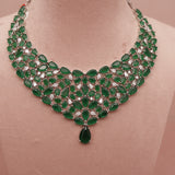 American Diamond Emerald Green Necklase Set