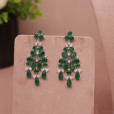 American Diamond Emerald Green Necklase Set