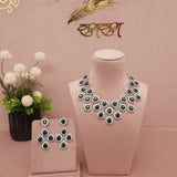 American Diamond Emerald Green Necklase Set