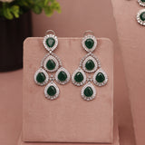 American Diamond Emerald Green Necklase Set