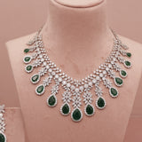 American Diamond Emerald Green Necklase Set