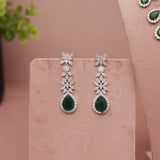 American Diamond Emerald Green Necklase Set