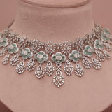 American Diamond Mint Green Necklase Set