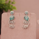 American Diamond Mint Green Necklase Set