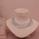 American Diamond Mint Green Necklase Set