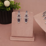 American Diamond Amethyst Purple Necklase Set