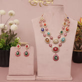 Fusion Sapphire Kundan Necklace Set