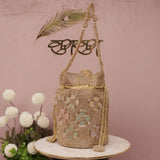 Gold beaded handbag wedding fancy potli