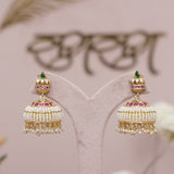 Antique Pearl Kundan Jhumka Earring