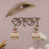 Antique Pearl Kundan Jhumka Earring