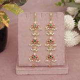 Kundan Pearl Ear chain - Matil - Sahara