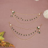 Kundan Pearl Ear chain - Matil