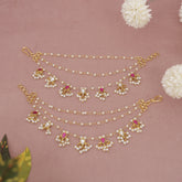 Kundan Pearl Ear chain - Matil