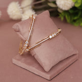Cubic Zirconia Gold Plated AD Bangle