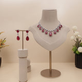 American Diamond Sapphire Necklase Set