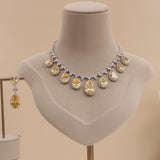 American Diamond Sapphire Necklase Set