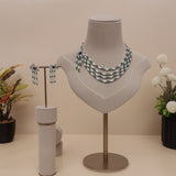 American Diamond Sapphire Necklase Set