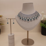 American Diamond Emerald Green Necklase Set