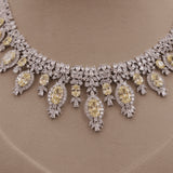 American Diamond Yellow Sapphire Necklase Set