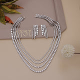 American Diamond Four Layer Necklase Set