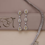 American Diamond Yellow Saphhire Necklase Set