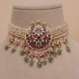 Antique Heritage Pachhi Kundan Choker Necklace set