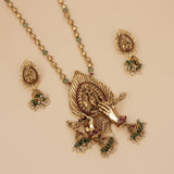 Antique Gold Temple Haram Necklace set