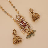 Antique Gold Temple Haram Lariet Necklace set